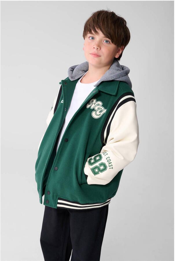 Shoeby baseball jack met tekst groen wit - Foto 2