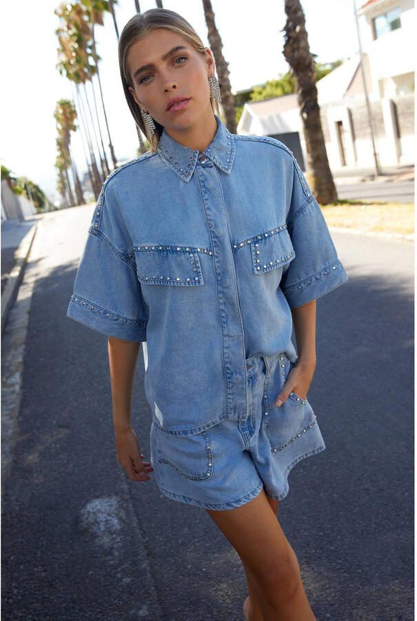 Shoeby blouse light blue denim - Foto 2