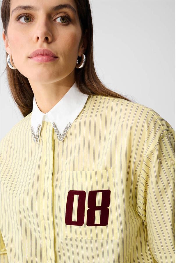 Shoeby blouse met krijtstreep geel - Foto 2