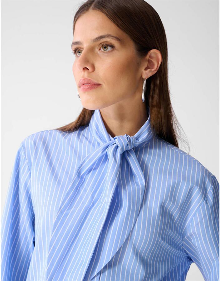 Shoeby blouse met krijtstreep lichtblauw - Foto 2