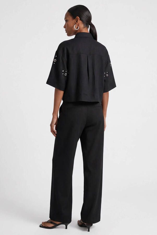 Shoeby blouse met studs en linnen zwart - Foto 2