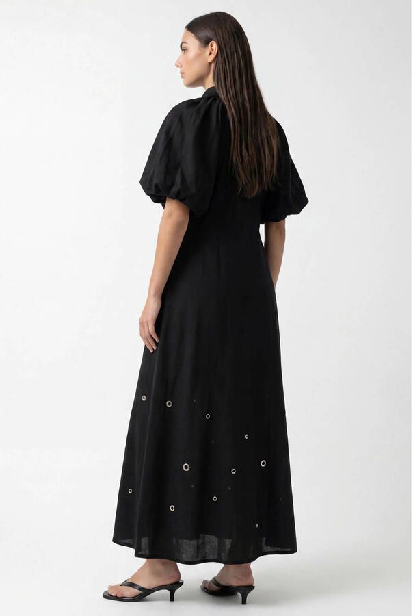 Shoeby blousejurk met studs en linnen zwart - Foto 3