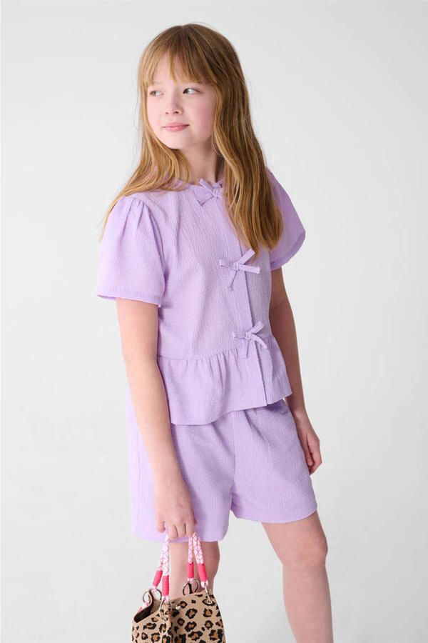 Shoeby blousetop lila met textuur - Foto 3