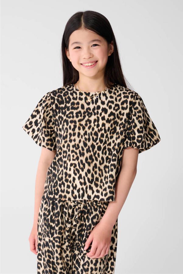 Shoeby blousetop met panterprint bruin