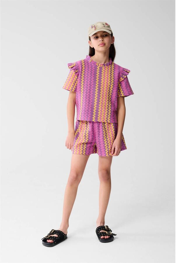 Shoeby blousetop paars ajour
