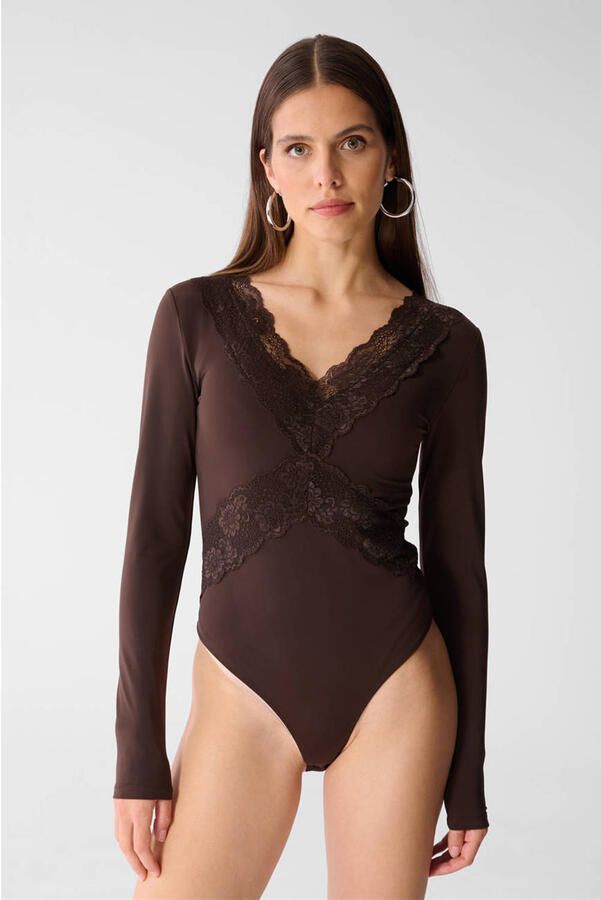 Shoeby bodytop donkerbruin
