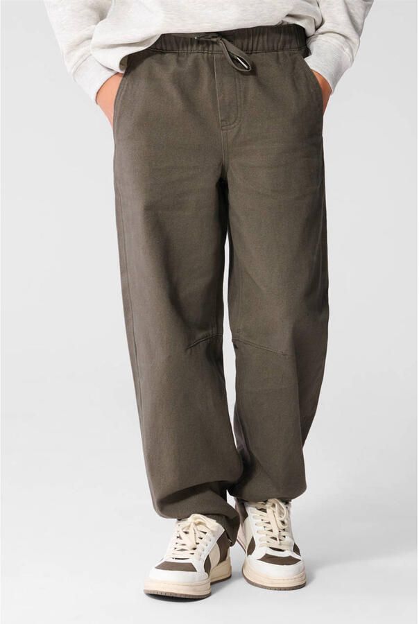 Shoeby barrel casual broek donkergroen