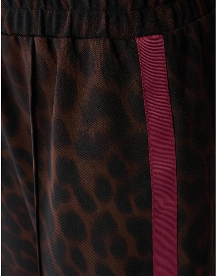 Shoeby high waist casual broek met panterprint donkerbruin - Foto 2