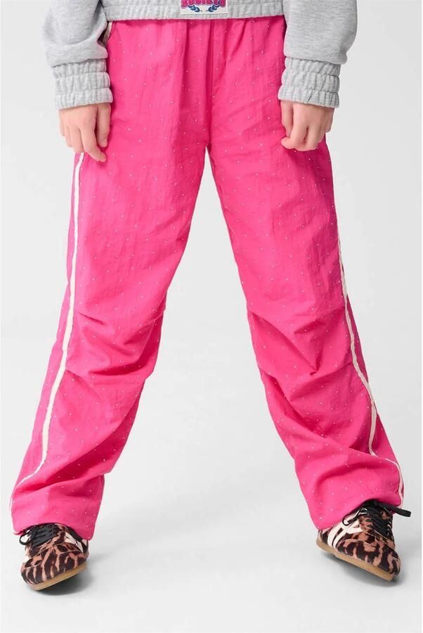 Shoeby casual broek met strass steentjes roze
