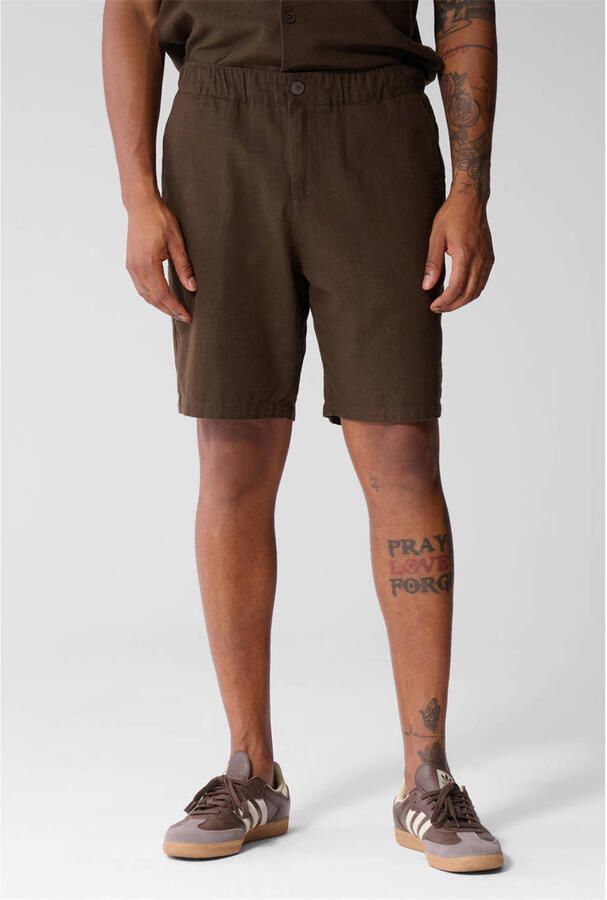 Shoeby chino short donkerbruin