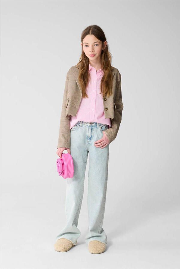 Shoeby cropped blazer met backprint lichtbruin - Foto 3