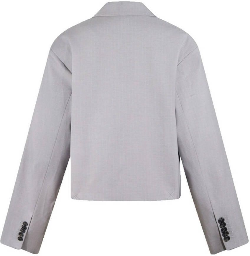 Shoeby cropped blazer met wol lichtgrijs - Foto 2