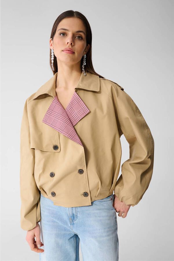 Shoeby cropped trenchcoat camel