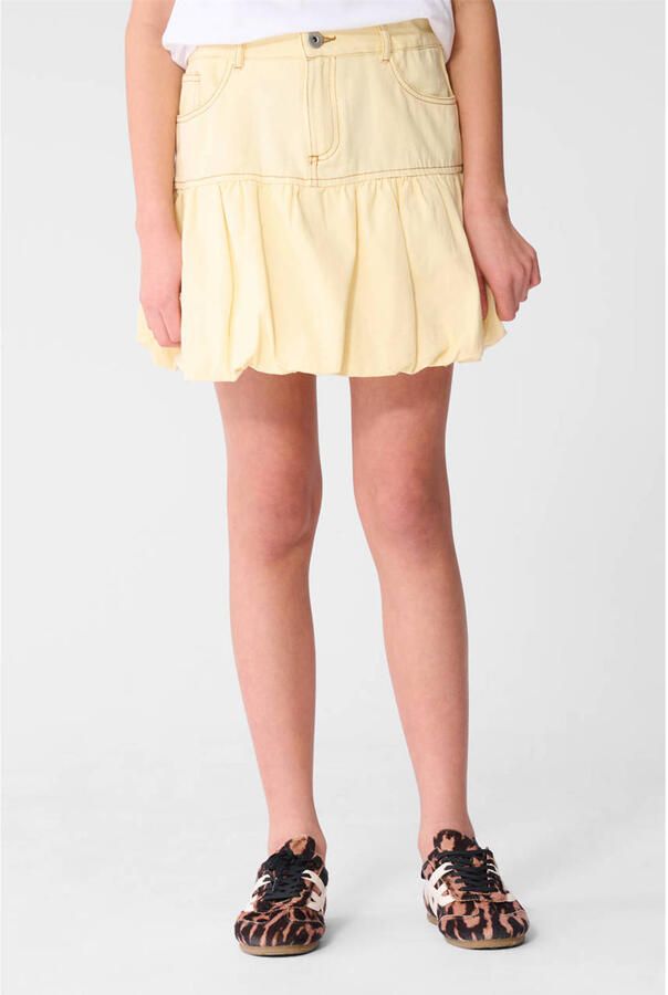 Shoeby denim ballonrok lichtgeel