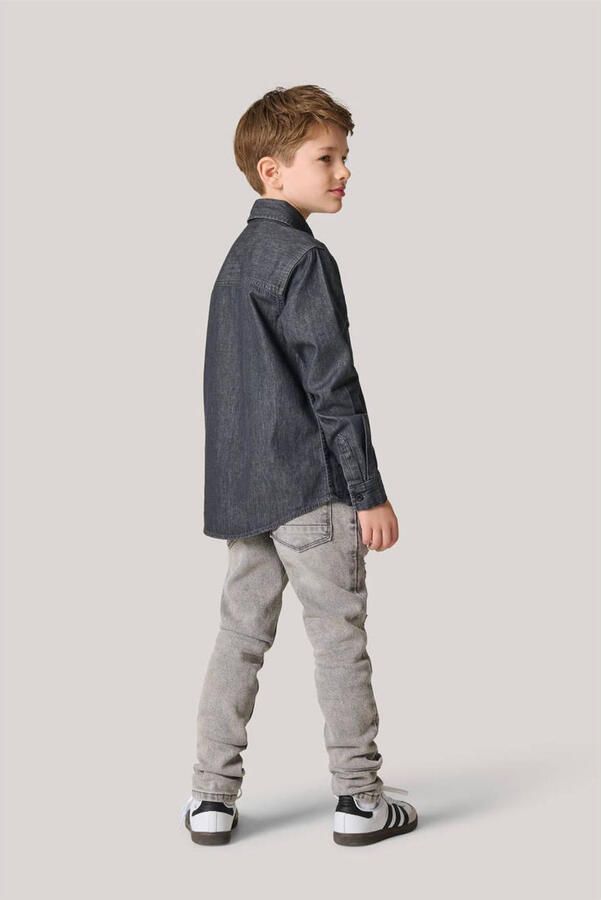 Shoeby denim overhemd grey denim Grijs Effen 134 140 - Foto 2
