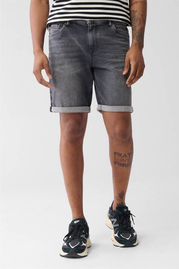 Shoeby denim regular denim short grijs