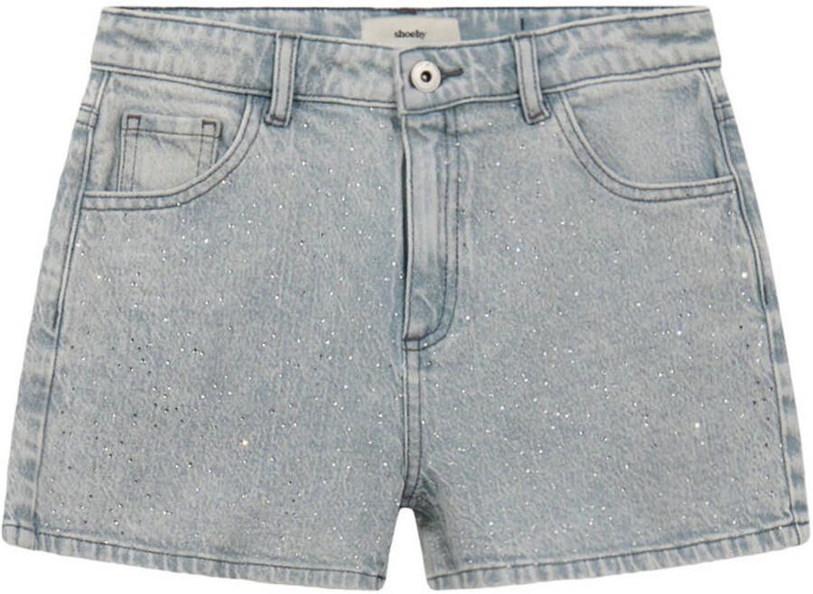 Shoeby denim regular high waist short grijs