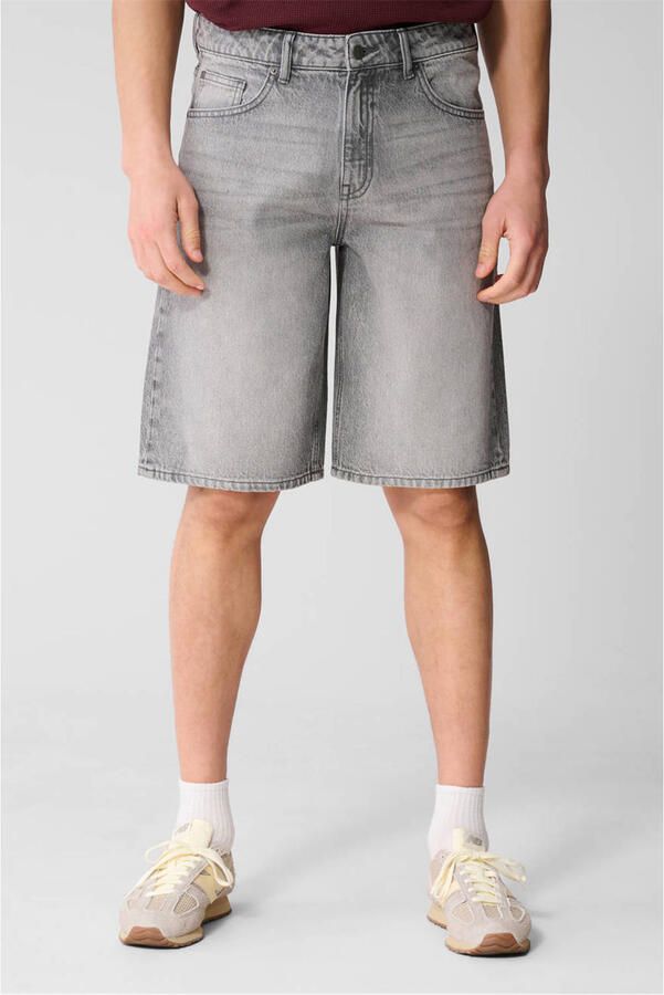 Shoeby denim relaxed regular waist short grijs
