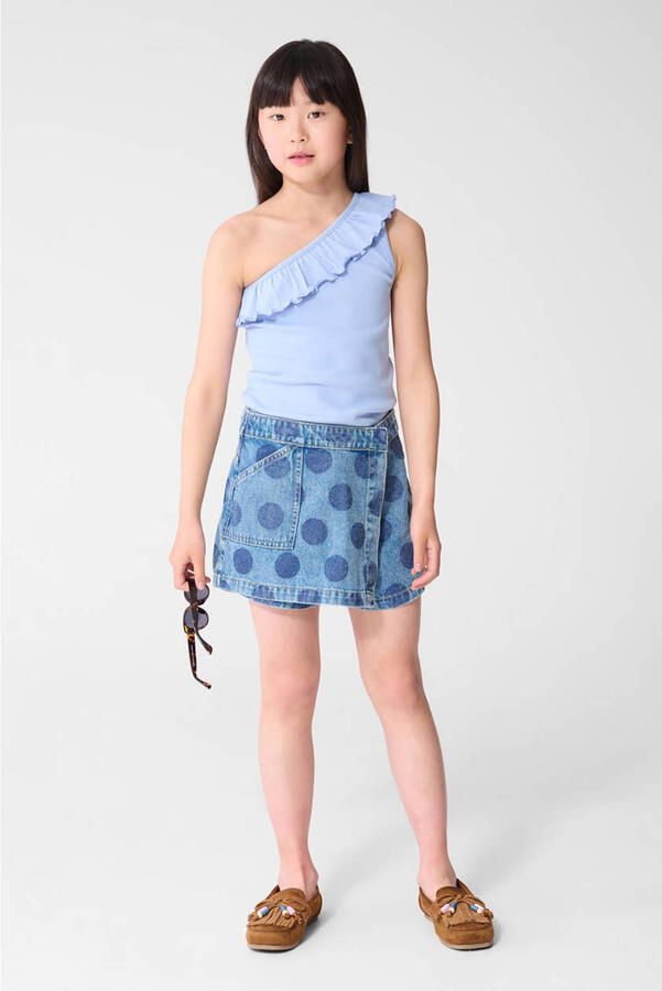 Shoeby denim spijkerrok met stippen blauw - Foto 2