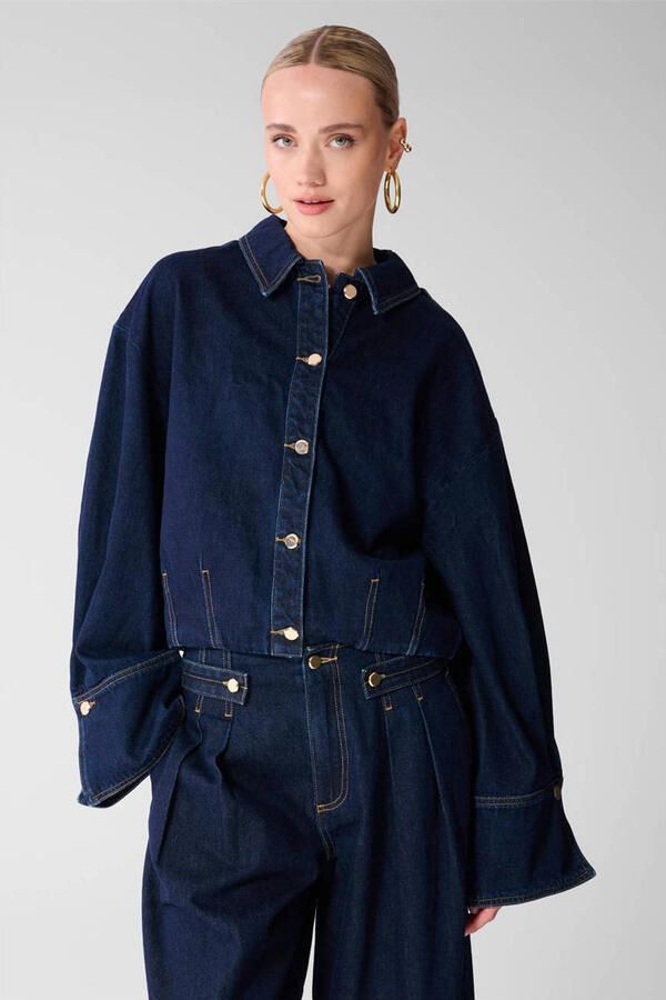 Shoeby denim top donkerblauw
