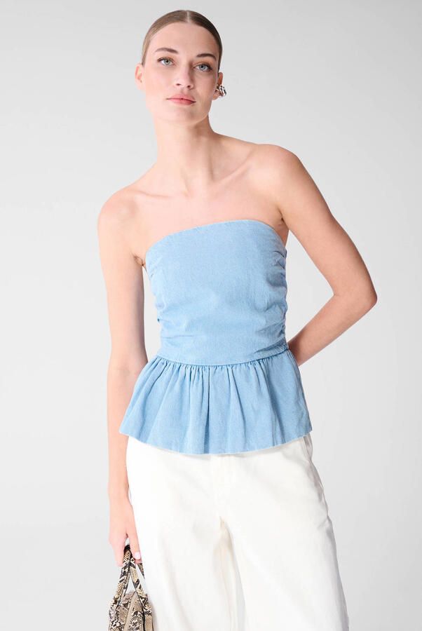 Shoeby denim top lichtblauw