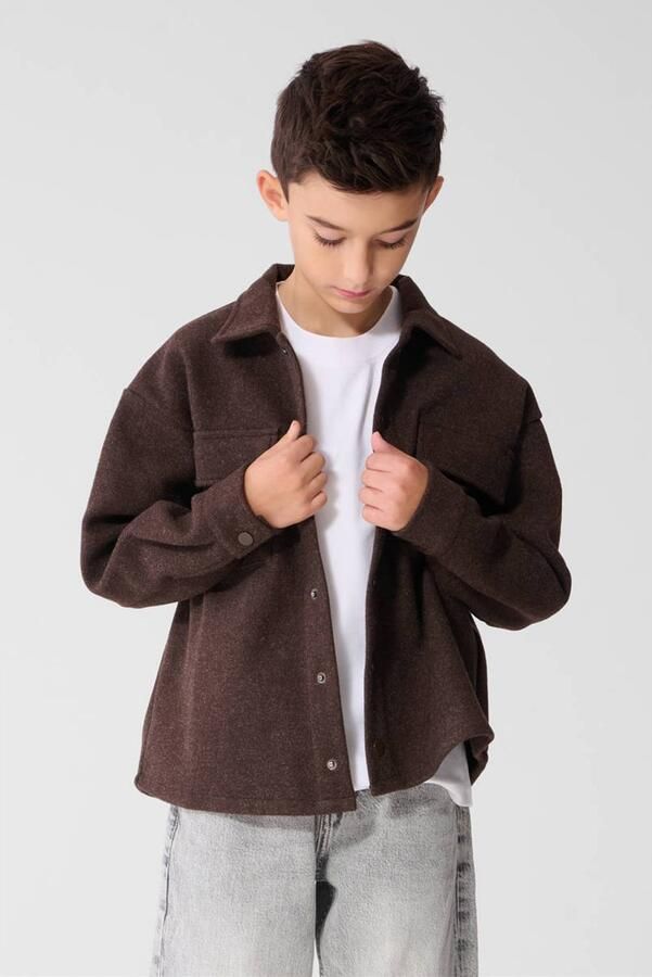 Shoeby flanel comfort fit overshirt bruin