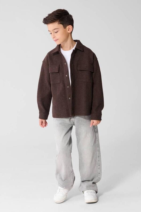 Shoeby flanel comfort fit overshirt bruin - Foto 3