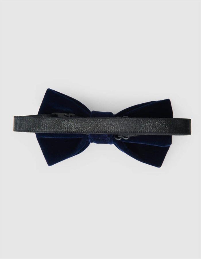 Shoeby fluwelen vlinderdas donkerblauw - Foto 2