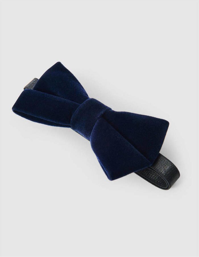 Shoeby fluwelen vlinderdas donkerblauw - Foto 3