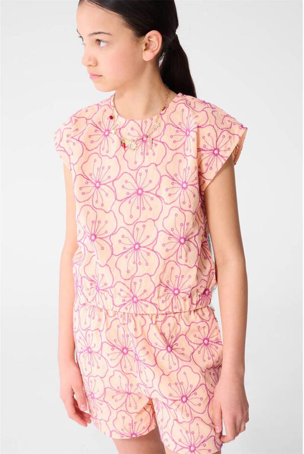 Shoeby gebloemde blousetop met borduursels zalm