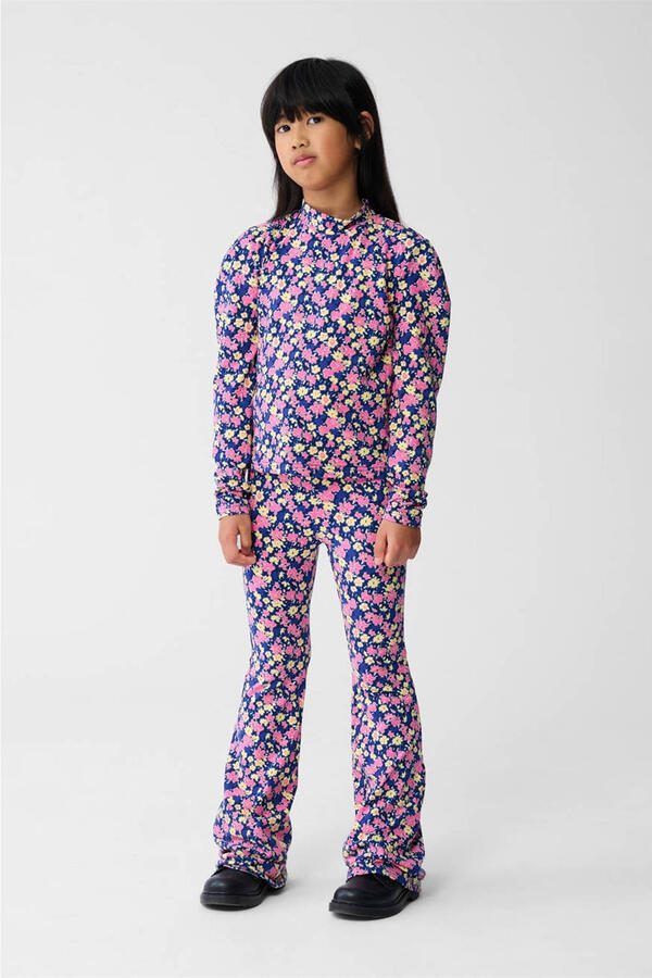Shoeby gebloemde flared broek roze paars