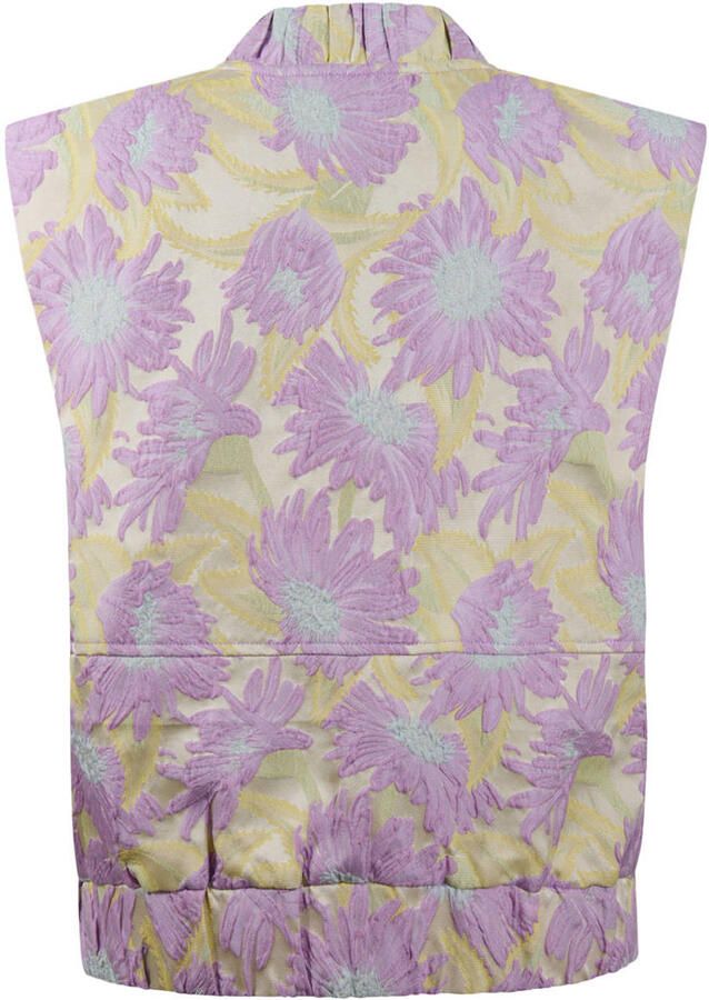 Shoeby gebloemde gilet lila met textuur - Foto 2