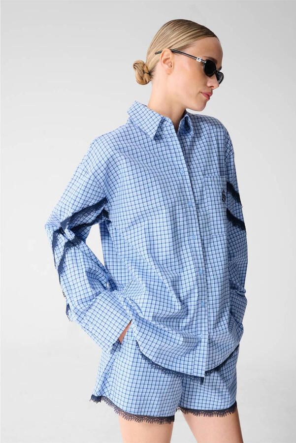 Shoeby geruit blouse blauw