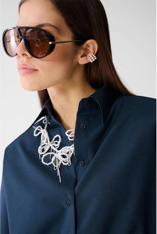 Shoeby geruit blouse donkerblauw - Foto 3