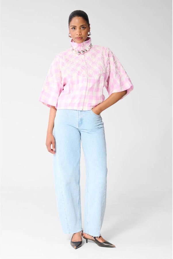 Shoeby geruit jasje roze