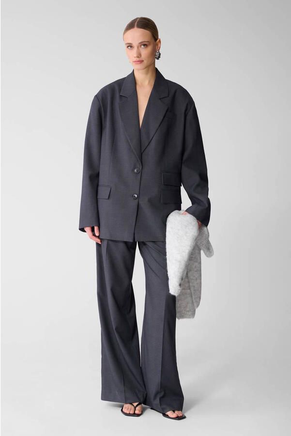 Shoeby geruit regular blazer grijs - Foto 3