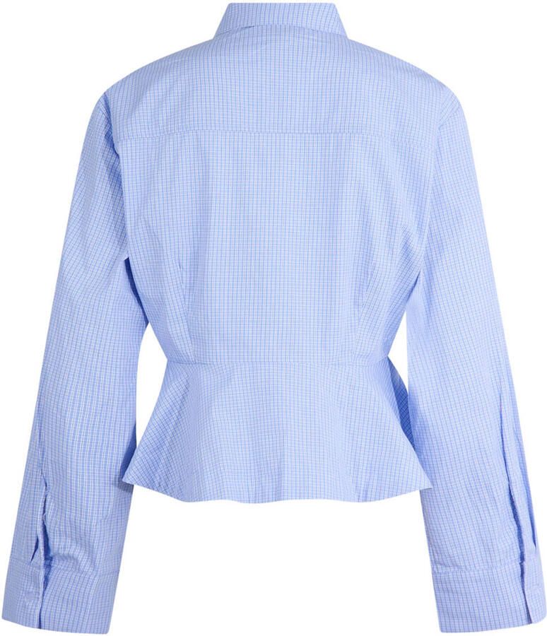 Shoeby geruite blouse met peplum blauw - Foto 2