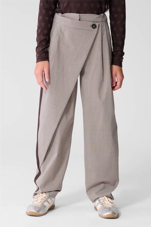 Shoeby geruite casual broek grijs