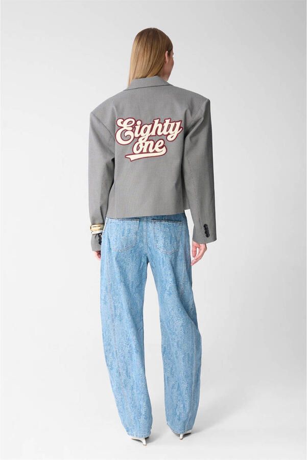 Shoeby geruite cropped blazer zwart - Foto 3
