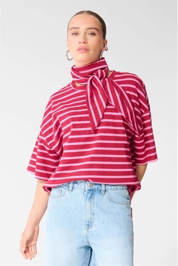 Shoeby gestreept T-shirt roze