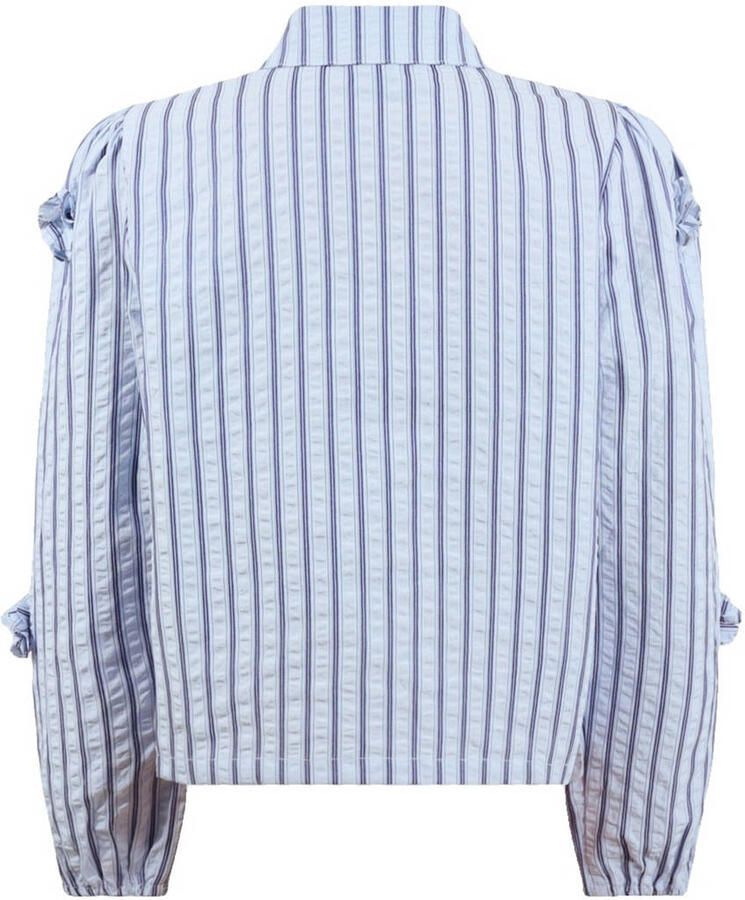 Shoeby gestreepte blouse blauw met pailletten - Foto 2