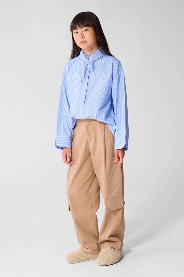 Shoeby gestreepte blouse blauw wit Meisjes Polyester Klassieke kraag - Foto 3