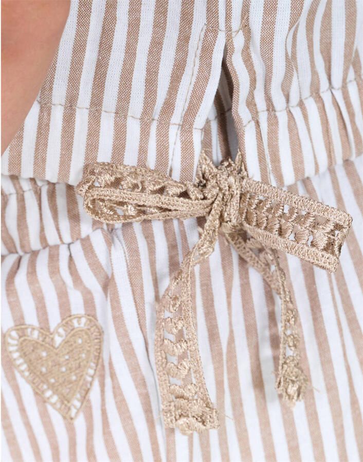 Shoeby gestreepte blouse bruin - Foto 2