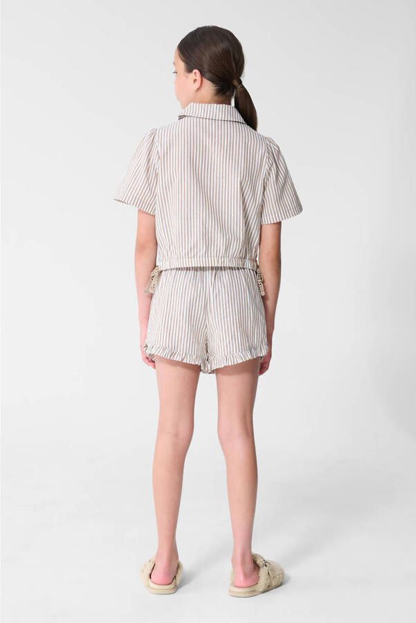 Shoeby gestreepte blouse bruin - Foto 3