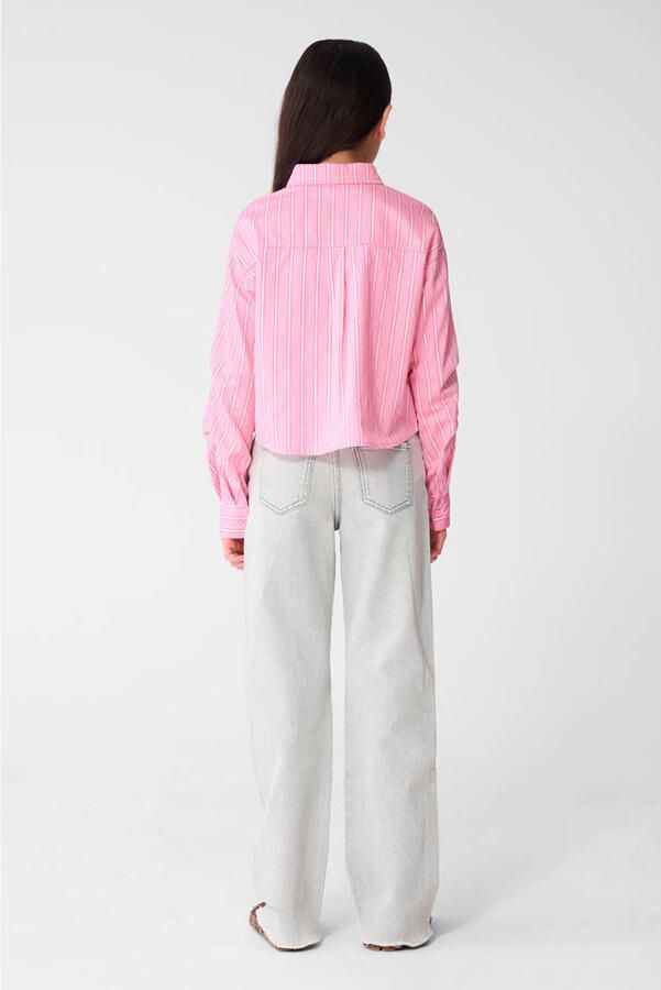 Shoeby gestreepte blouse roze - Foto 3