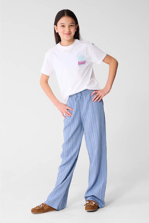 Shoeby gestreepte casual broek blauw - Foto 3