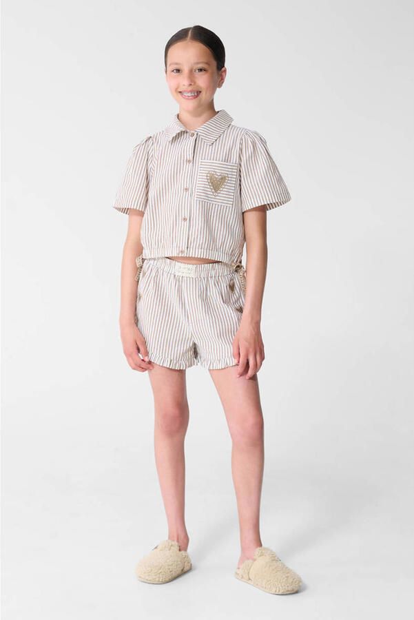 Shoeby gestreepte casual short bruin - Foto 3
