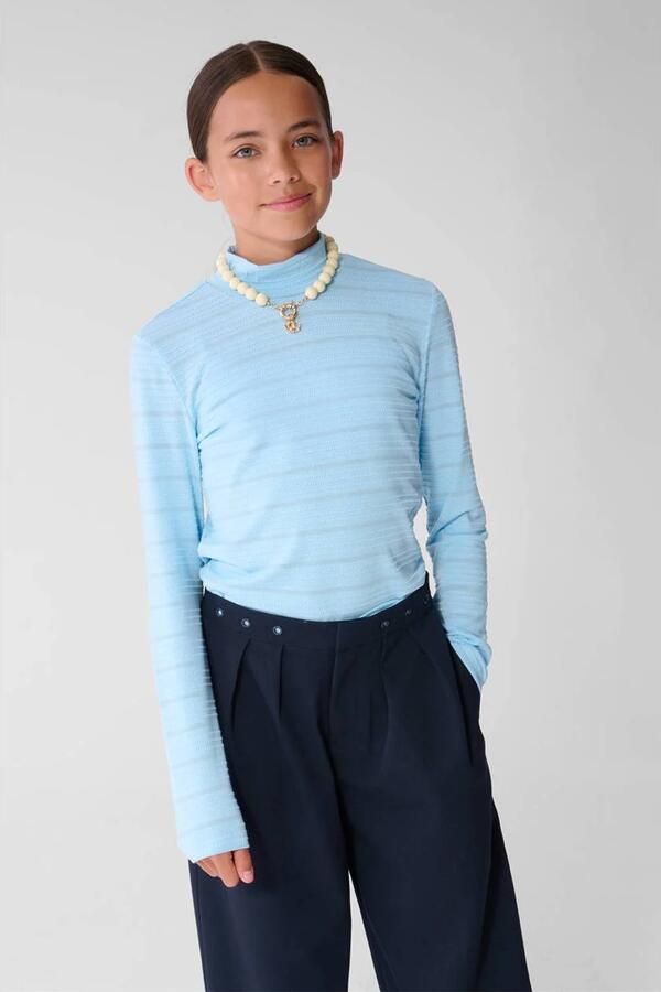 Shoeby gestreepte longsleeve lichtblauw