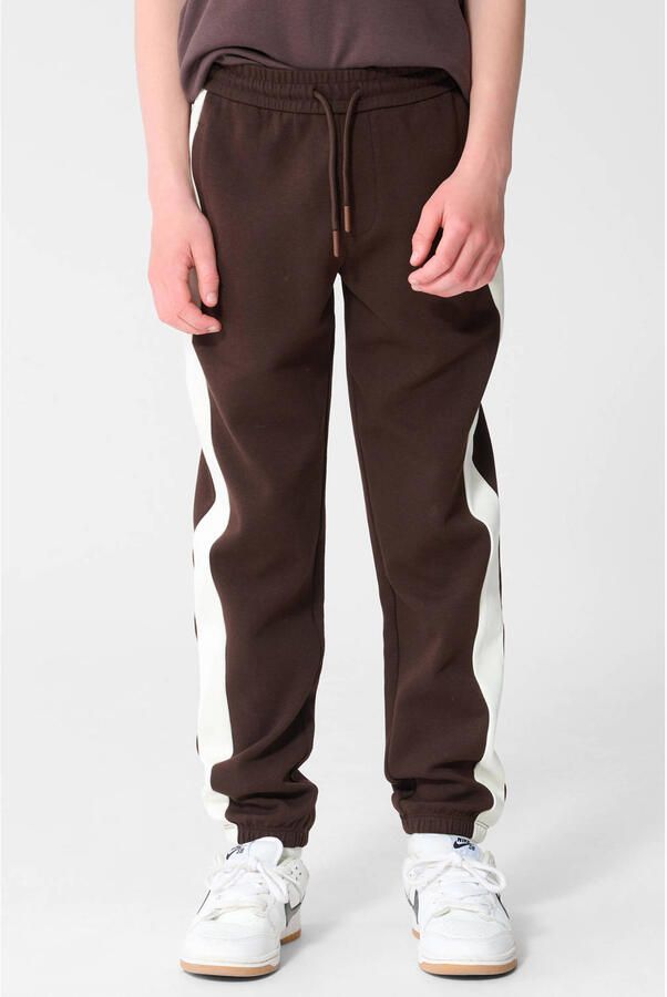 Shoeby gestreepte sweatpants donkerbruin