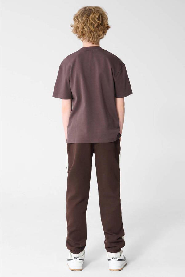 Shoeby gestreepte sweatpants donkerbruin - Foto 2